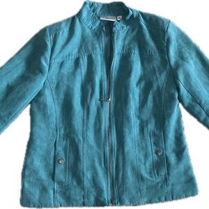 Studio Works Teal Brushed Polyester Structured Jacket